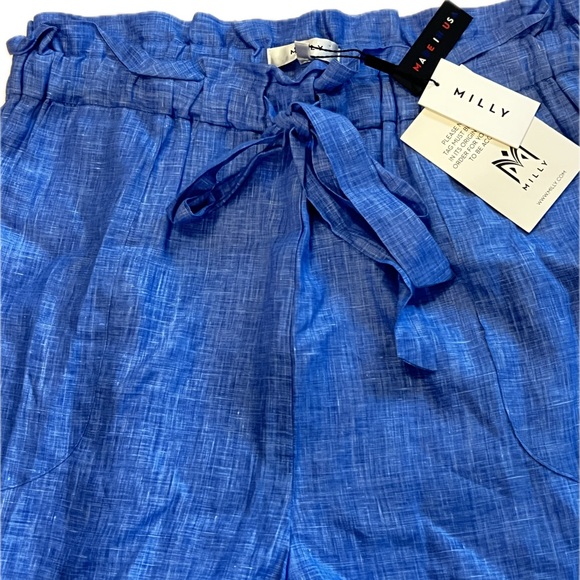 The Milly Italian Linen Gathered Kori Short - NWT - Picture 5 of 13